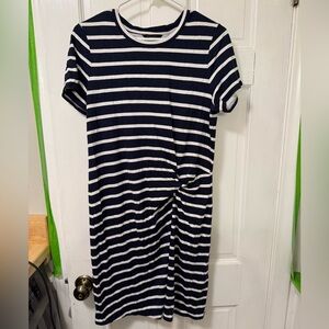 Banana Republic Navy and White Midi Dress